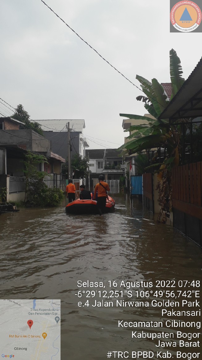 Potret Puluhan Rumah Terendam Banjir Di Cibinong – BPBD Kabupaten Bogor